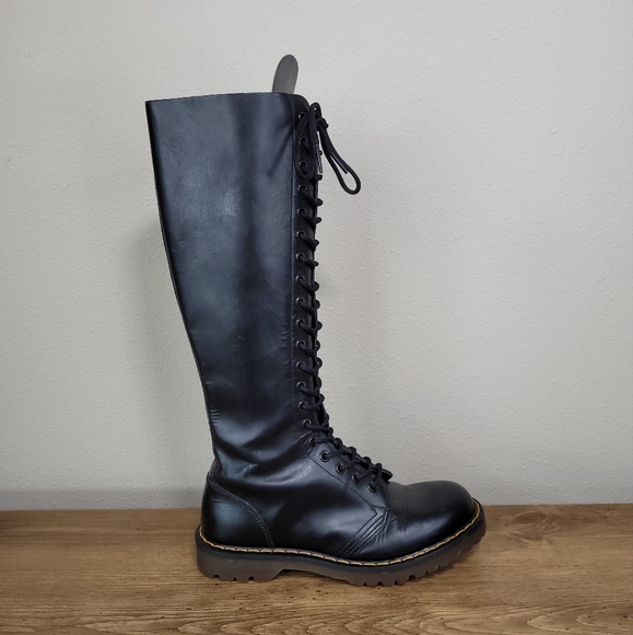 Vintage 80s Dr. Martens 20 Eye RARE New Insoles & Laces Black Leather Sz 7 - Picture 12 of 17